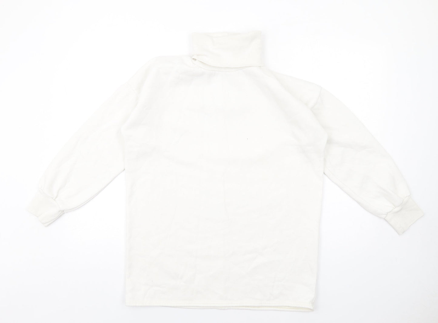 PRETTYLITTLETHING Womens White Polyester Pullover Sweatshirt Size 6 Pullover