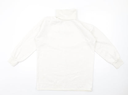 PRETTYLITTLETHING Womens White Polyester Pullover Sweatshirt Size 6 Pullover