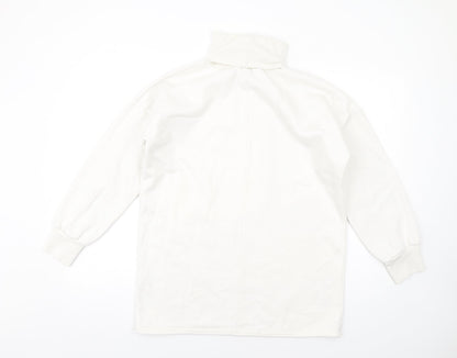 PRETTYLITTLETHING Womens White Polyester Pullover Sweatshirt Size 6 Pullover