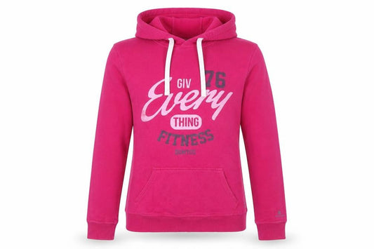 Decathlon Womens Pink Cotton Pullover Hoodie Size M Pullover