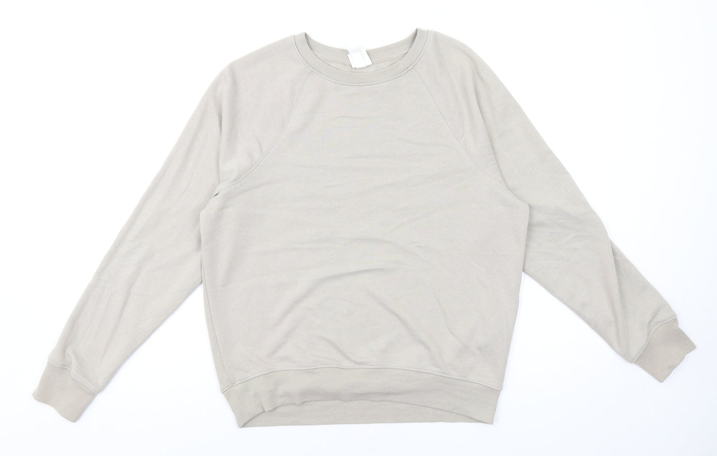 H&M Womens Beige Polyester Pullover Sweatshirt Size XS Pullover