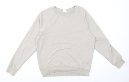H&M Womens Beige Polyester Pullover Sweatshirt Size XS Pullover