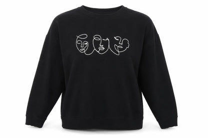 New Look Womens Black Cotton Pullover Sweatshirt Size S Pullover