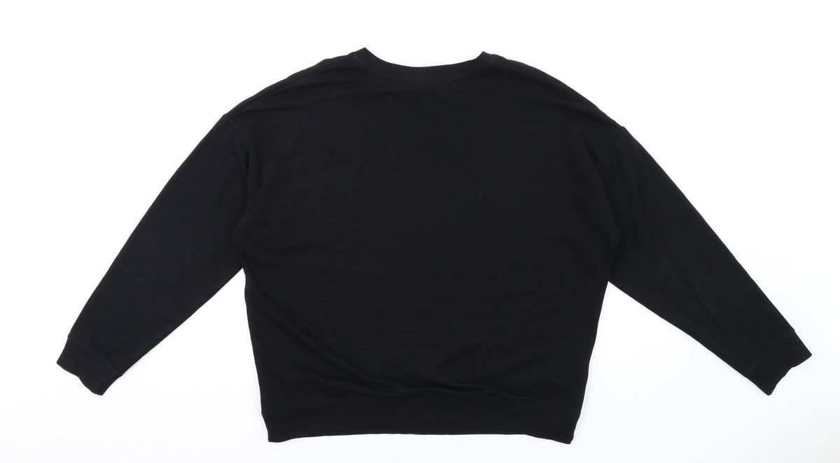 New Look Womens Black Cotton Pullover Sweatshirt Size S Pullover