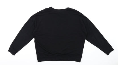 New Look Womens Black Cotton Pullover Sweatshirt Size S Pullover