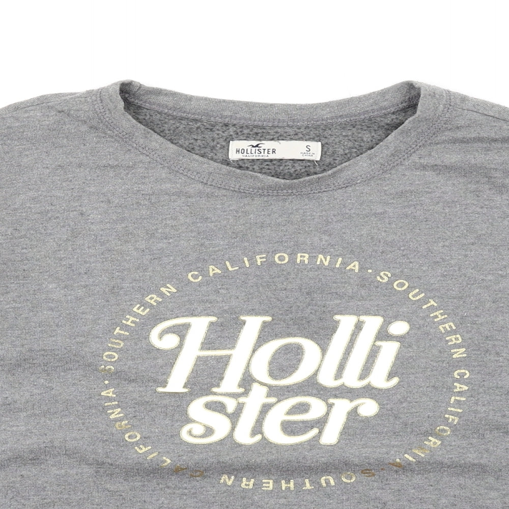 Hollister Womens Grey Cotton Pullover Sweatshirt Size S Pullover