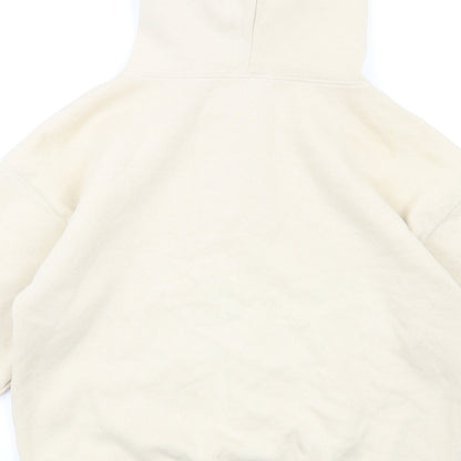PRETTYLITTLETHING Womens Beige Cotton Full Zip Hoodie Size 4 Zip