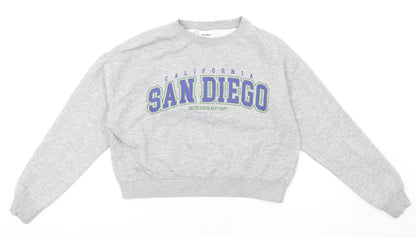 Womens UK Size S Pull&Bear Grey Pullover Sweatshirt