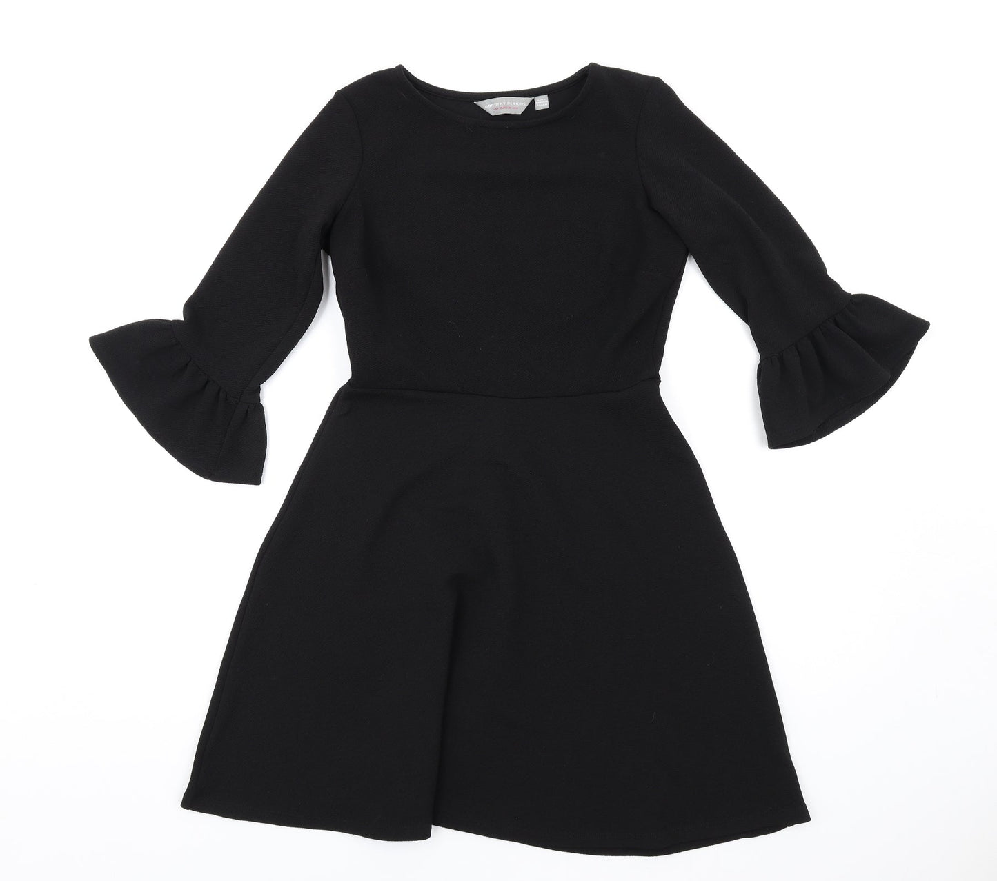 Dorothy Perkins Womens Black Polyester A-Line Size 6 Round Neck Pullover