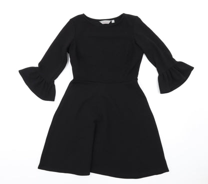 Dorothy Perkins Womens Black Polyester A-Line Size 6 Round Neck Pullover