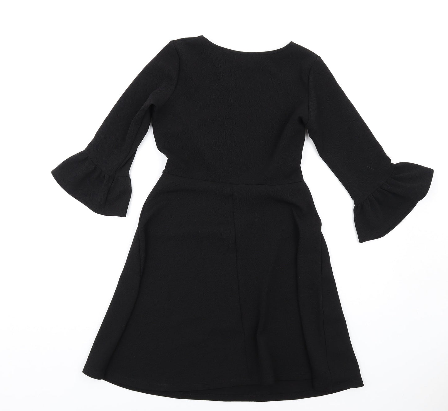 Dorothy Perkins Womens Black Polyester A-Line Size 6 Round Neck Pullover