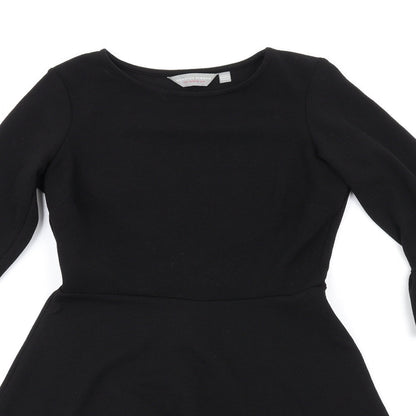 Dorothy Perkins Womens Black Polyester A-Line Size 6 Round Neck Pullover