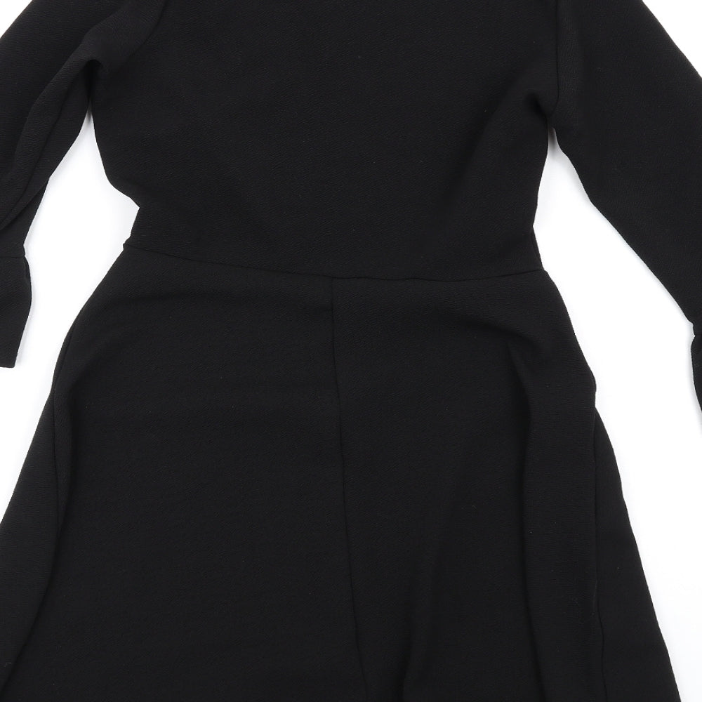 Dorothy Perkins Womens Black Polyester A-Line Size 6 Round Neck Pullover