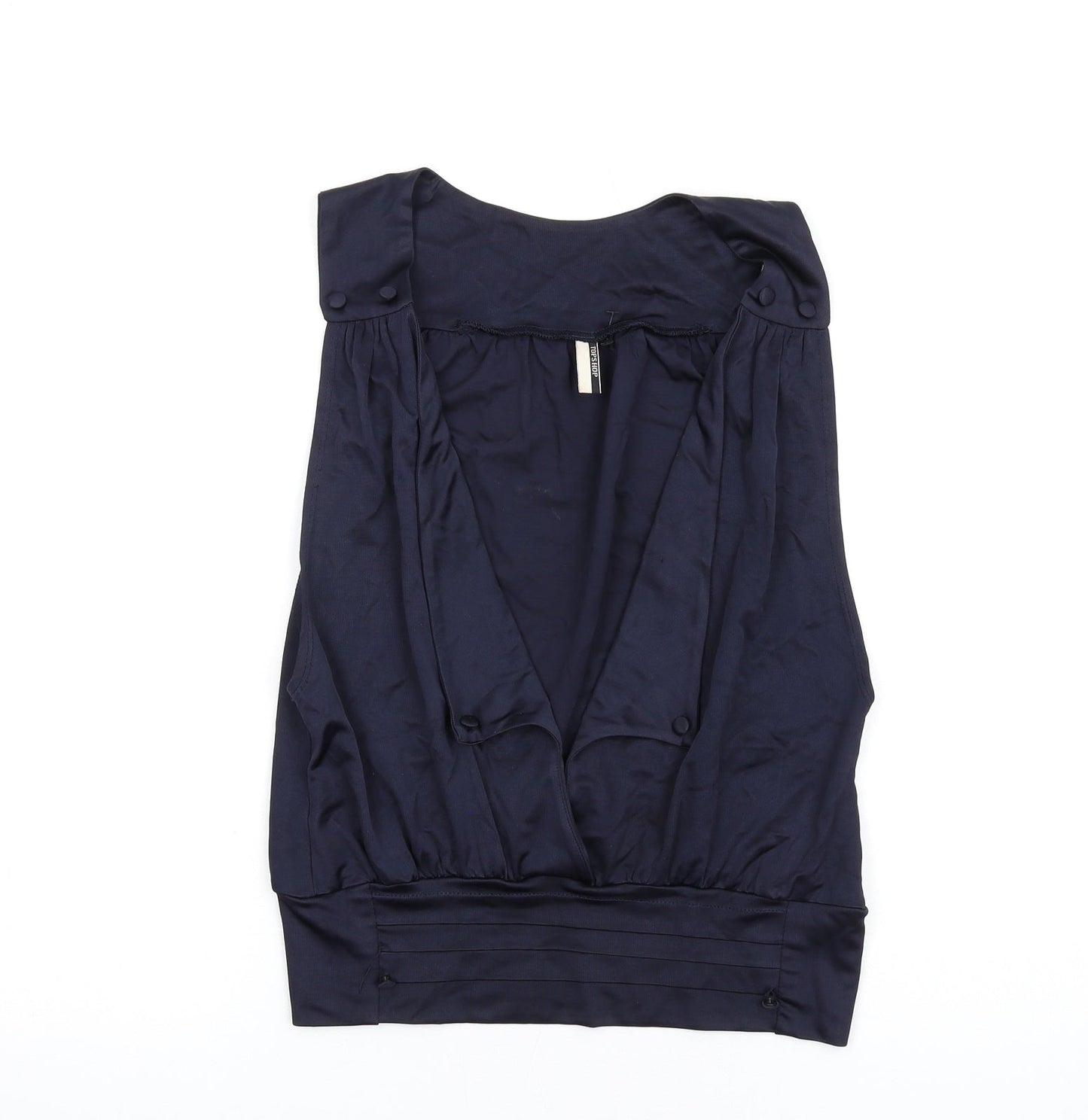 Womens UK Size 10 Topshop Blue Basic Tank