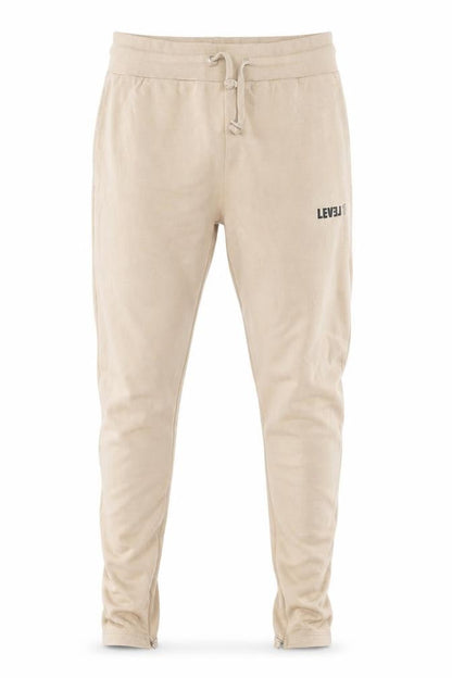 Mens UK Size S Level1 Regular Fit Jogger Beige Trousers
