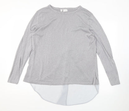 Body Flirt Mens Grey Round Neck Polyester Pullover Jumper Size L Long Sleeve