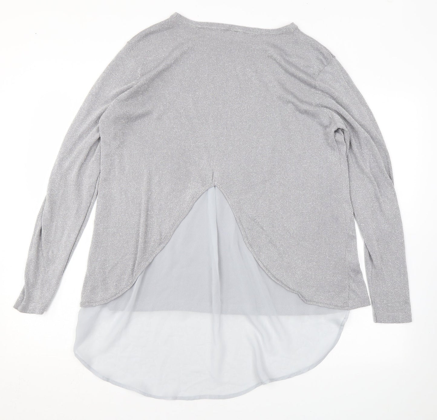 Body Flirt Mens Grey Round Neck Polyester Pullover Jumper Size L Long Sleeve