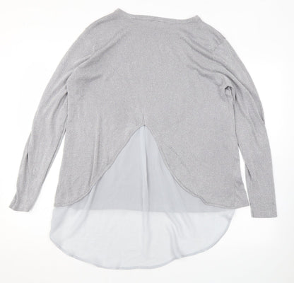 Body Flirt Mens Grey Round Neck Polyester Pullover Jumper Size L Long Sleeve