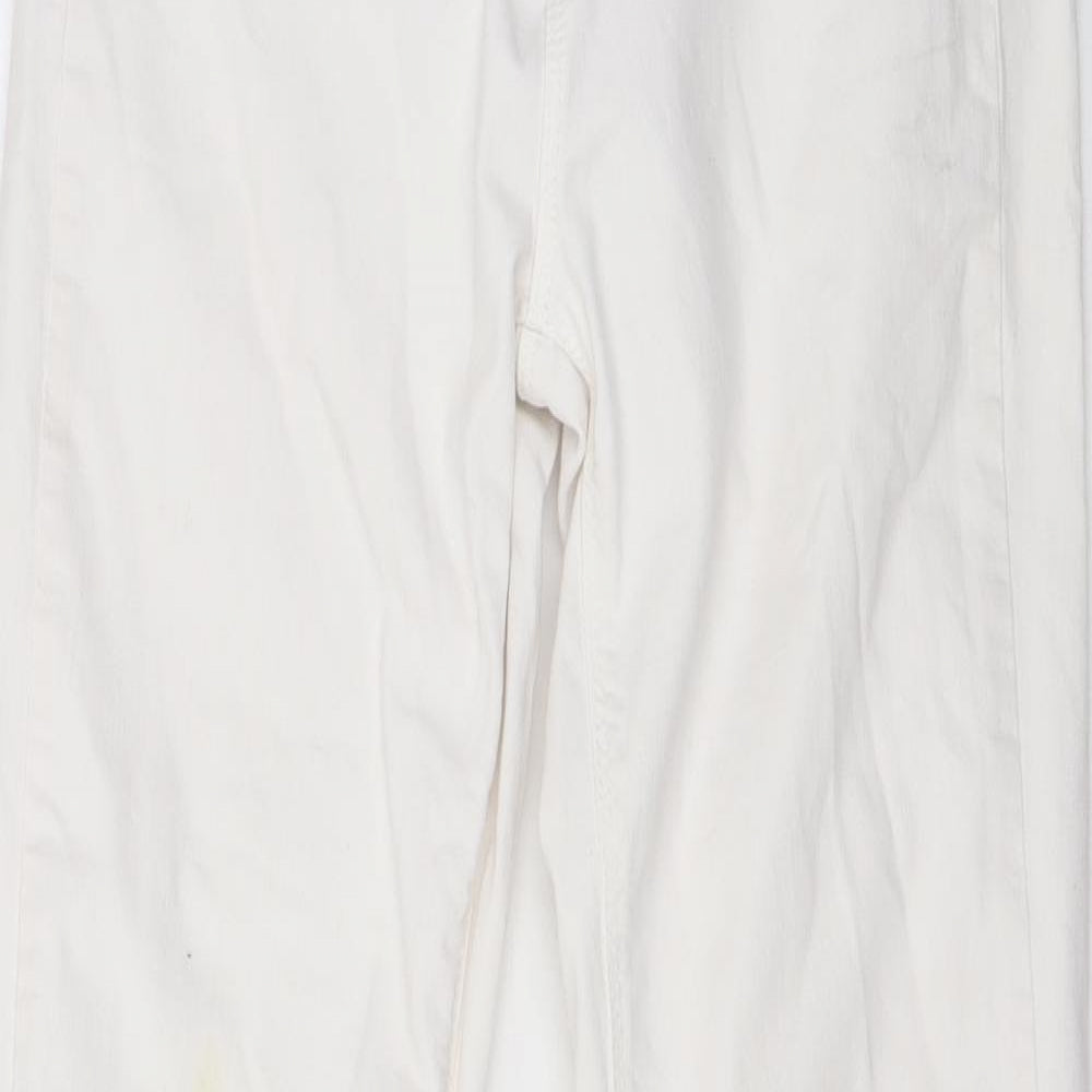 Oasis Womens White Cotton Skinny Jeans Size 12 L28 in Regular Zip