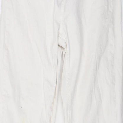 Oasis Womens White Cotton Skinny Jeans Size 12 L28 in Regular Zip