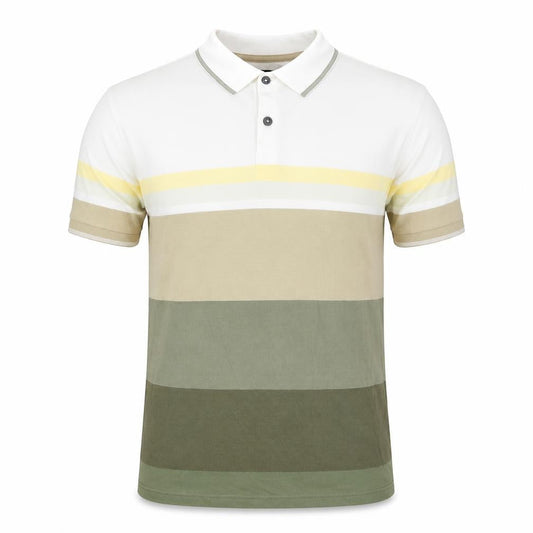 A.S.H Mens Multicoloured Spotted Cotton Polo Size M Collared Button