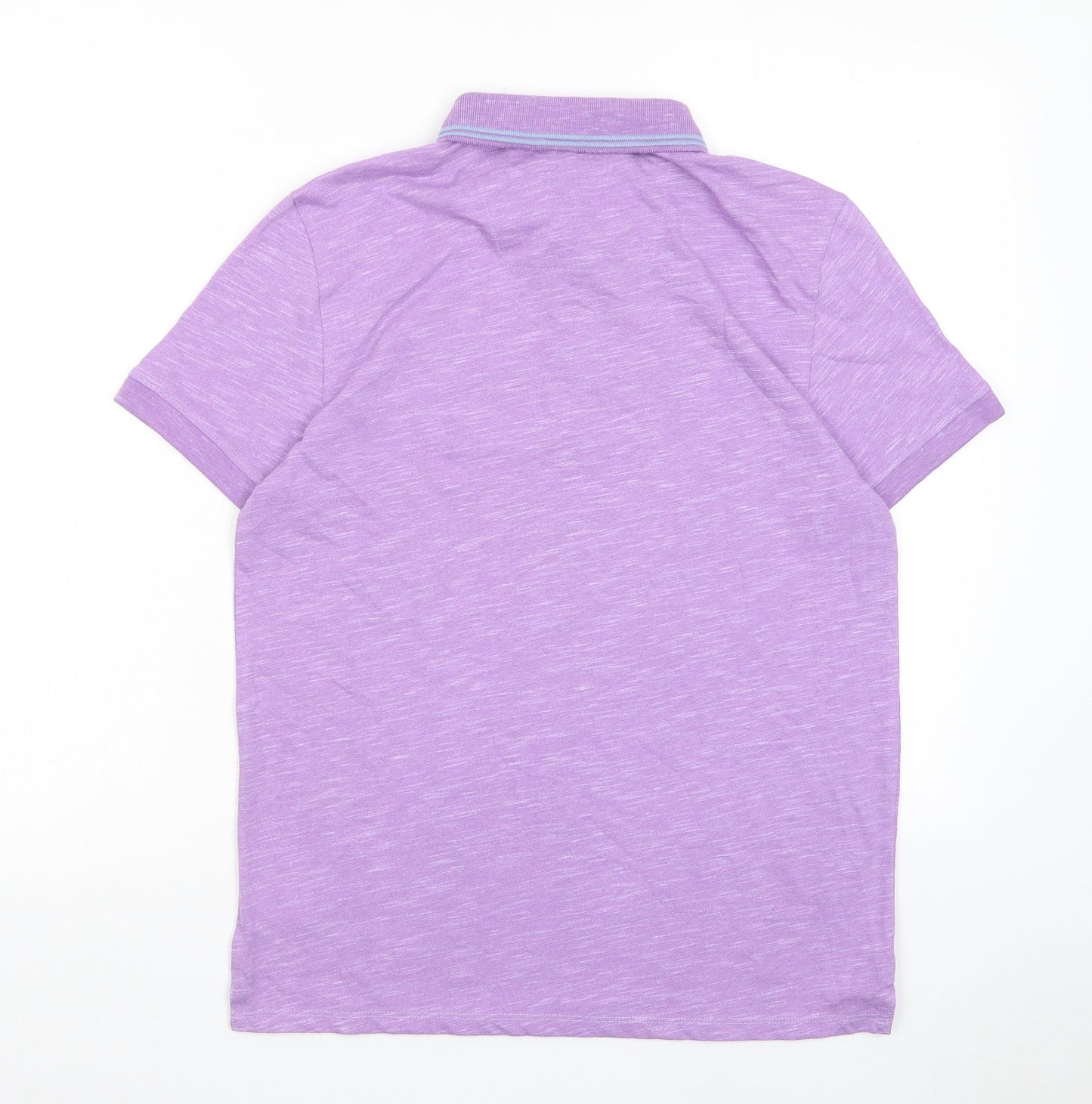 Devred Mens Purple Polyester Polo Size M Collared Button - Logo, Embroidered