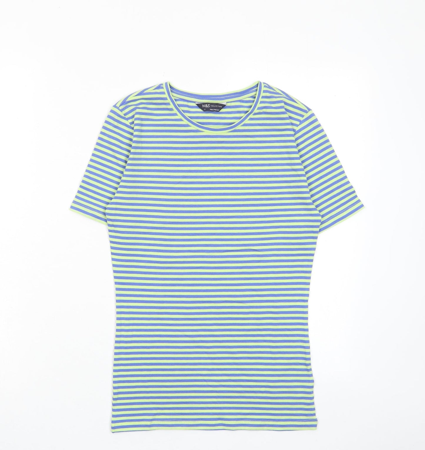 Womens UK Size 6 Marks and Spencer Green Basic T-Shirt