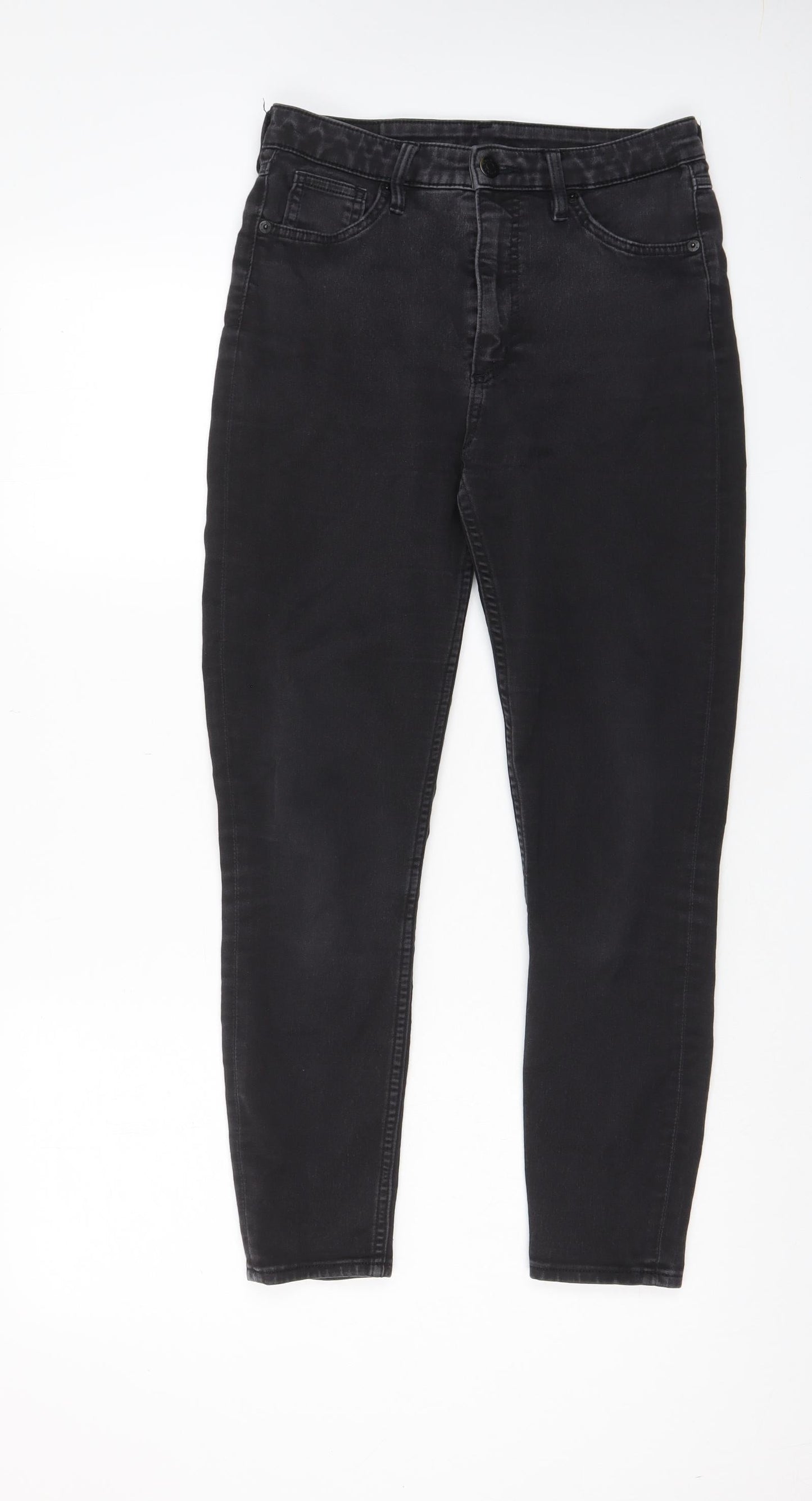 Monki Womens Grey Cotton Skinny Jeans Size 29 in L26 in Regular Zip - Pockets