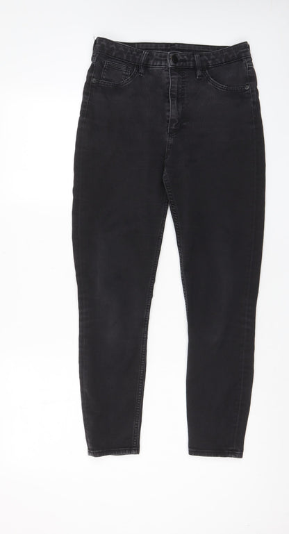 Monki Womens Grey Cotton Skinny Jeans Size 29 in L26 in Regular Zip - Pockets