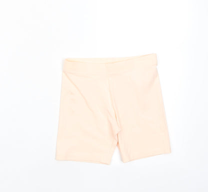 Marks and Spencer Girls Pink Cotton Biker Shorts Size 5-6 Years Regular