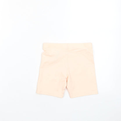 Marks and Spencer Girls Pink Cotton Biker Shorts Size 5-6 Years Regular