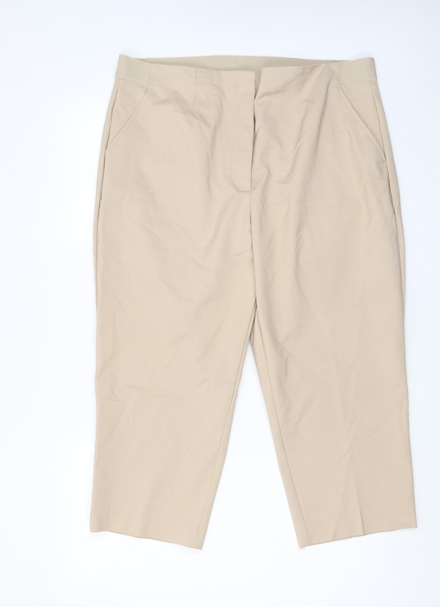 Womens UK Size 20 Marks and Spencer Regular Fit  Beige Trousers