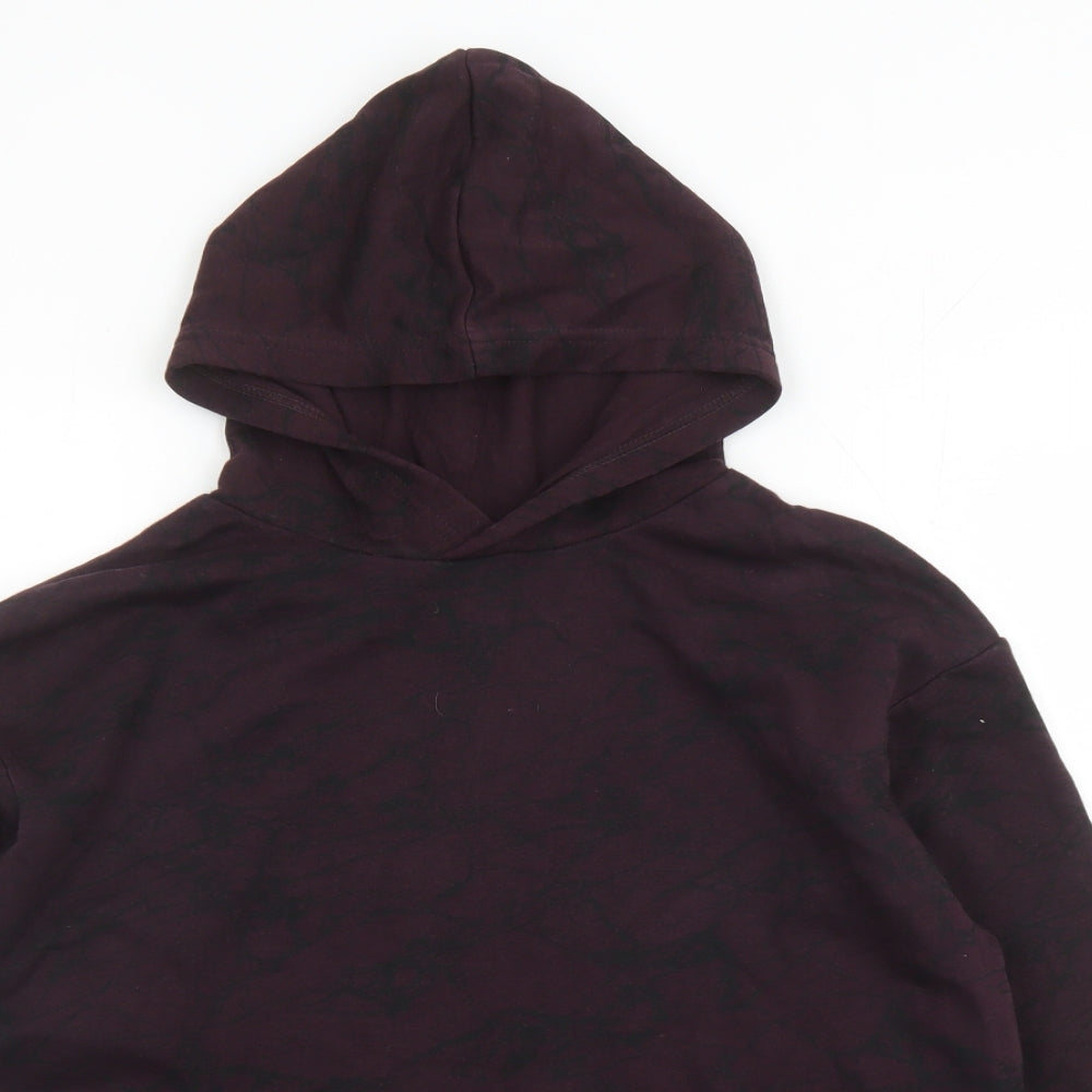 H&M Boys Red Geometric Cotton Pullover Hoodie Size 14 Years Pullover