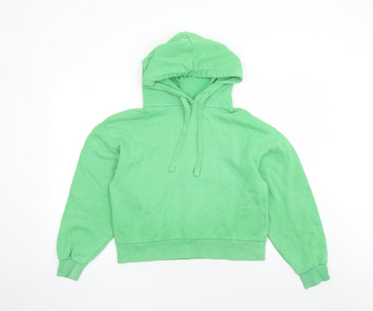 Womens UK Size S Pull&Bear Green Pullover Hoodie