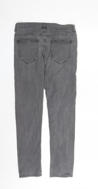 Denim & Co. Mens Grey Cotton Skinny Jeans Size 32 in L32 in Regular Button - Pockets