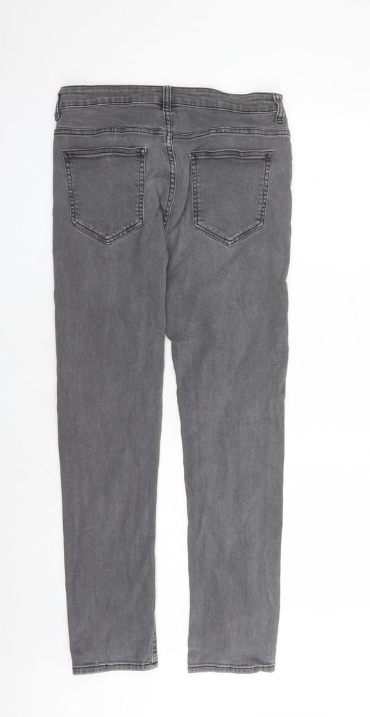Denim & Co. Mens Grey Cotton Skinny Jeans Size 32 in L32 in Regular Button - Pockets