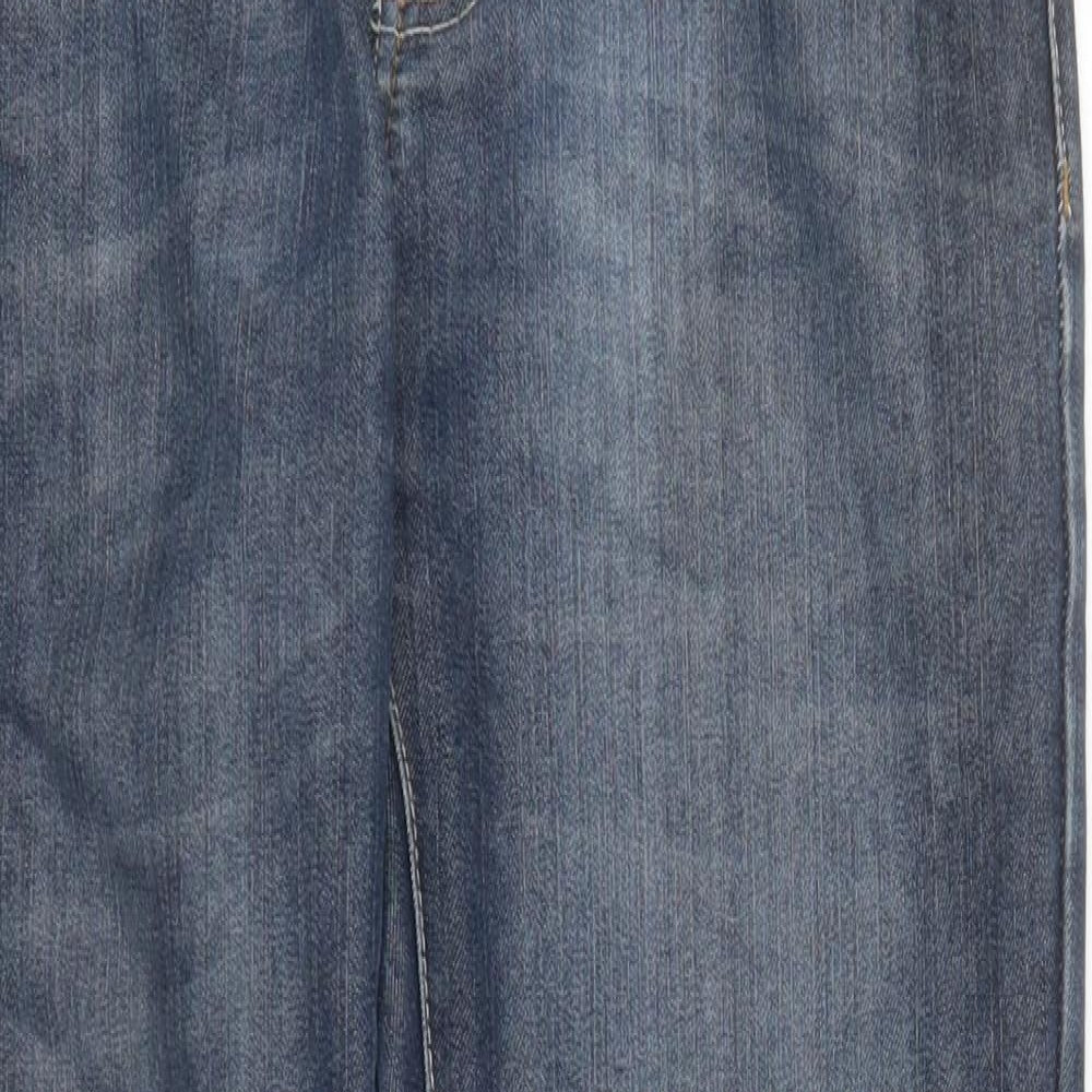 Denim & Co. Mens Blue Cotton Straight Jeans Size 32 in L30 in Regular Button - Pockets