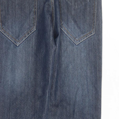 Denim & Co. Mens Blue Cotton Straight Jeans Size 32 in L30 in Regular Button - Pockets