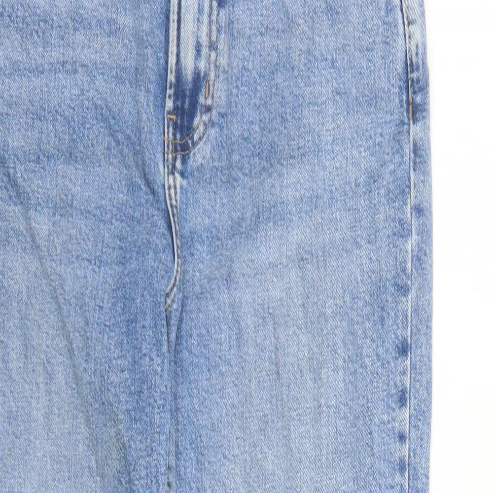 Denim & Co. Womens Blue Cotton Straight Jeans Size 6 L29 in Regular Zip - raw