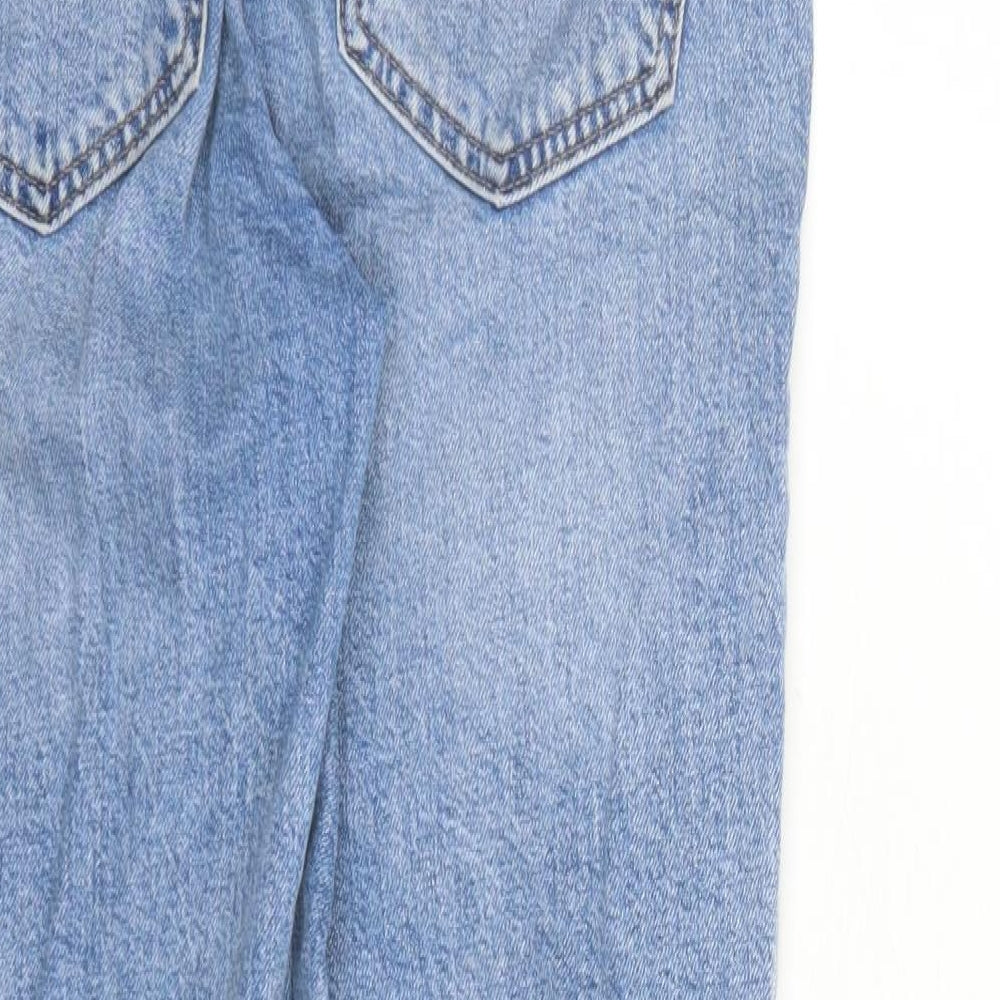 Denim & Co. Womens Blue Cotton Straight Jeans Size 6 L29 in Regular Zip - raw