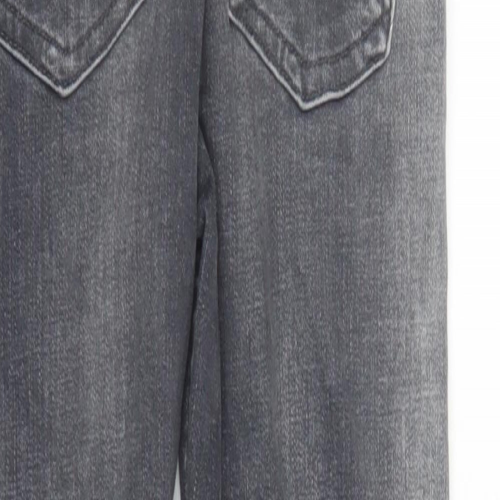 Denim & Co. Mens Grey Cotton Straight Jeans Size 28 in L30 in Regular Zip - Pockets