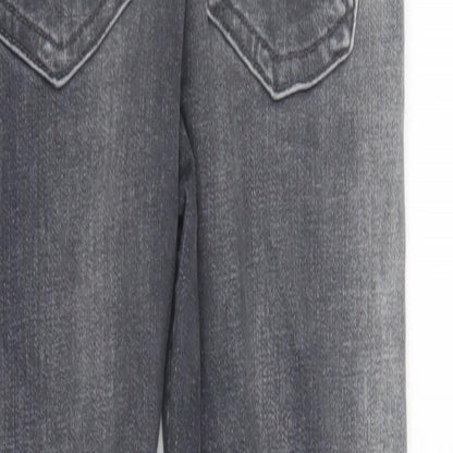 Denim & Co. Mens Grey Cotton Straight Jeans Size 28 in L30 in Regular Zip - Pockets