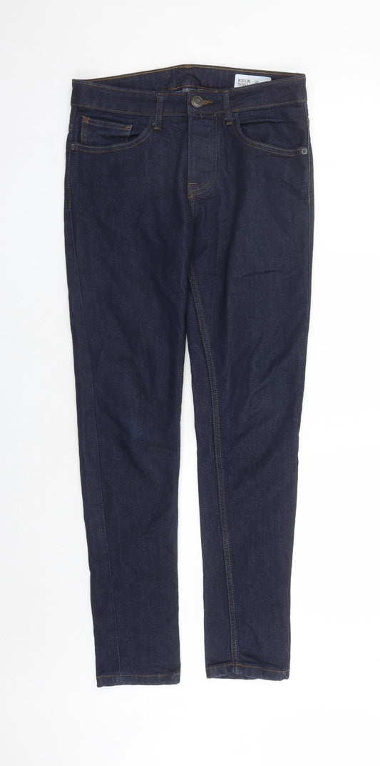 Denim & Co. Mens Blue Cotton Skinny Jeans Size 30 in L30 in Regular Button - Pockets