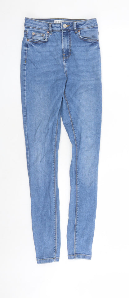 Denim & Co. Womens Blue Cotton Skinny Jeans Size 8 L29 in Regular Zip - Pockets