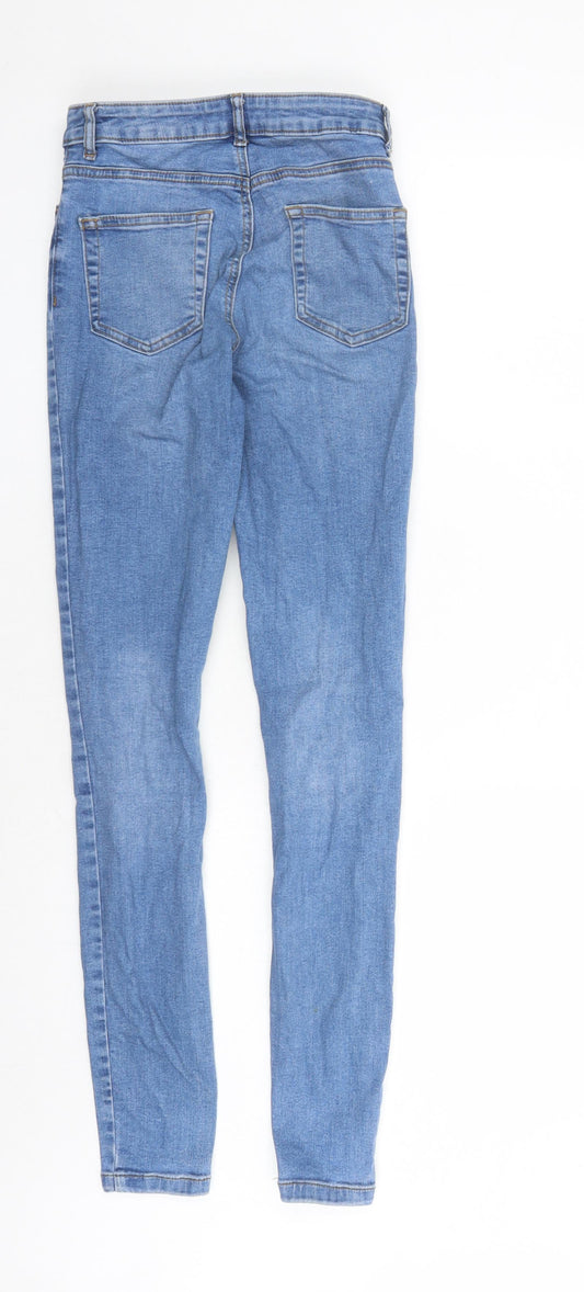 Denim & Co. Womens Blue Cotton Skinny Jeans Size 8 L29 in Regular Zip - Pockets