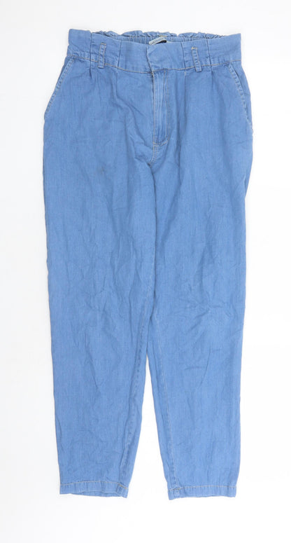 House/Denim Womens Blue Cotton Straight Jeans Size 30 in L29 in Regular Zip - Elasticated Waist