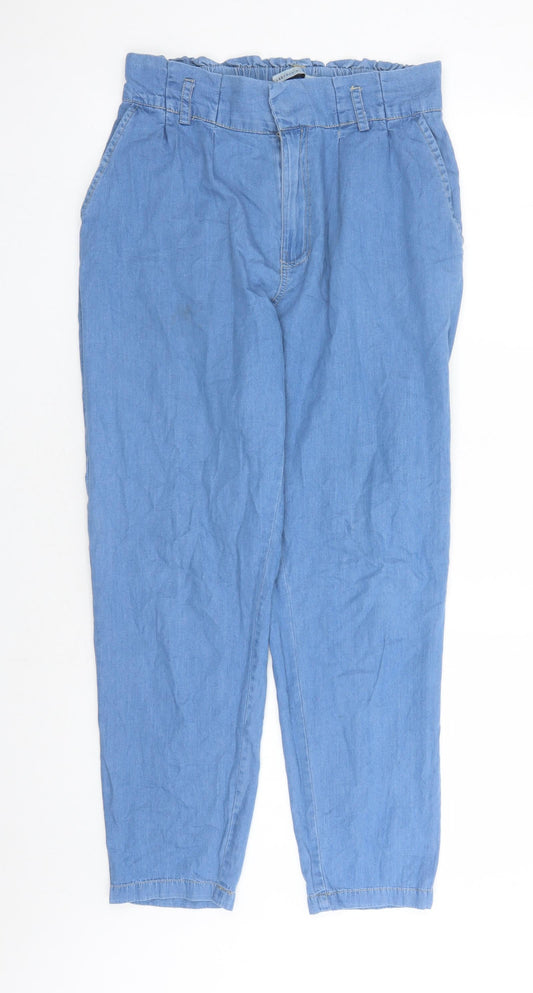 House/Denim Womens Blue Cotton Straight Jeans Size 30 in L29 in Regular Zip - Elasticated Waist