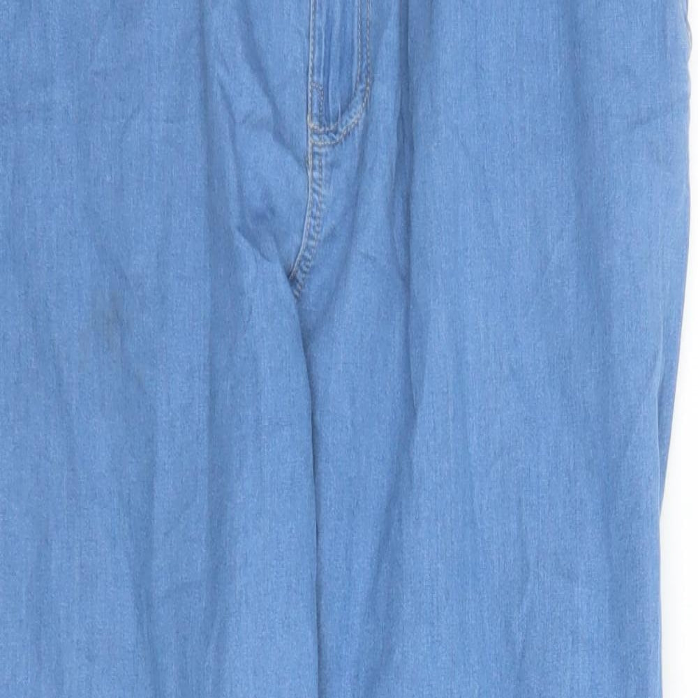 House/Denim Womens Blue Cotton Straight Jeans Size 30 in L29 in Regular Zip - Elasticated Waist
