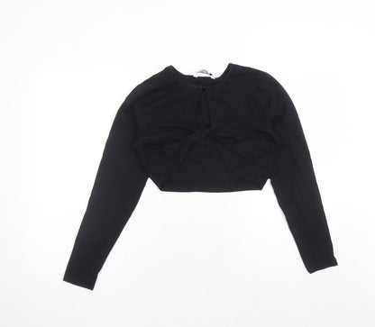 Womens UK Size L Only Black Cropped T-Shirt