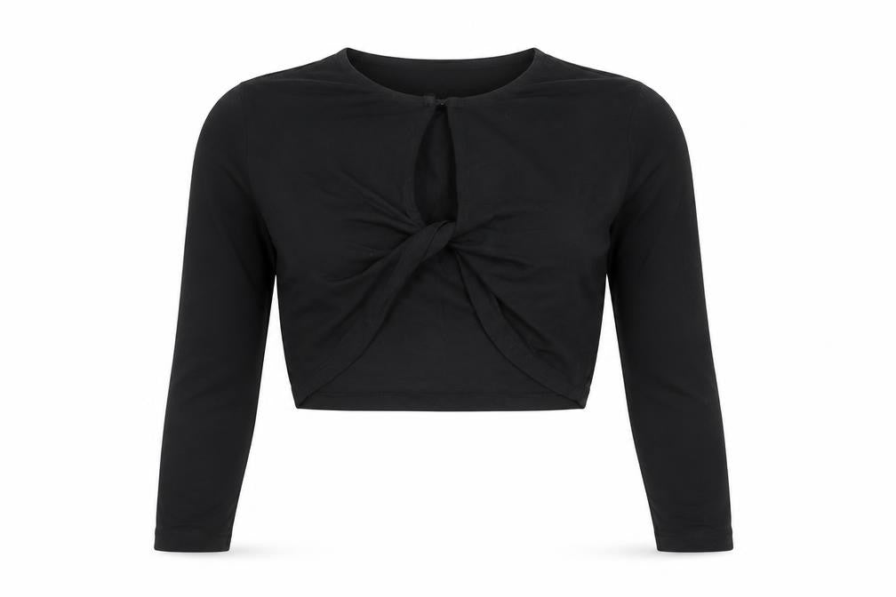 Womens UK Size L Only Black Cropped T-Shirt